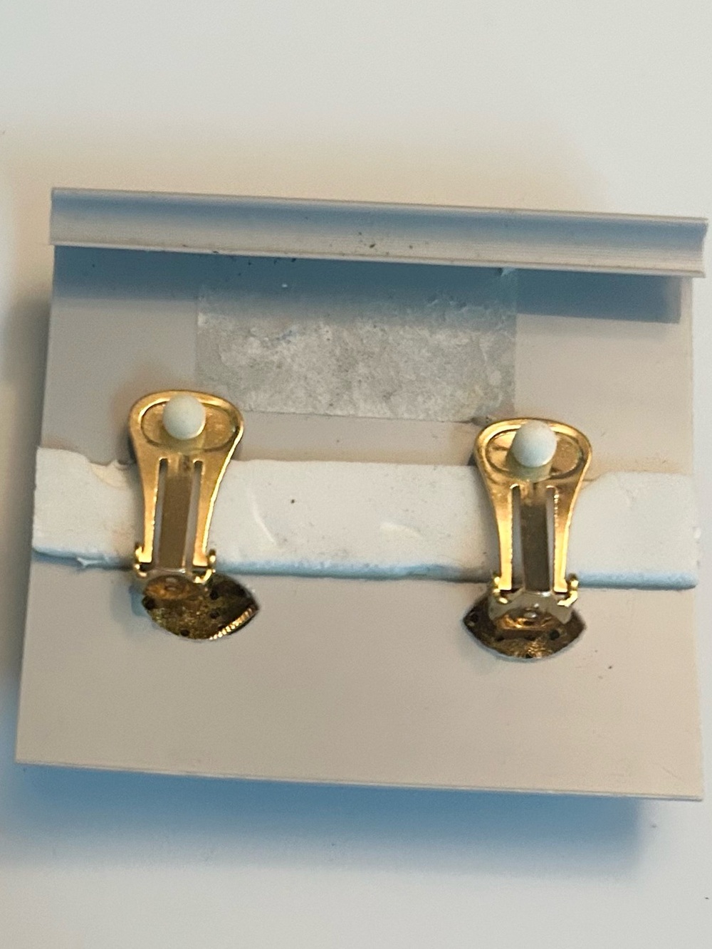 Vintage Nadri Gold Bow Crystal Clip-On Earrings - Picture 3 of 4